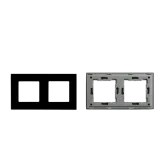 Double Frame Glass Panel with Metal Bracket (Black) VIV-TW-G157.2F-WT 2