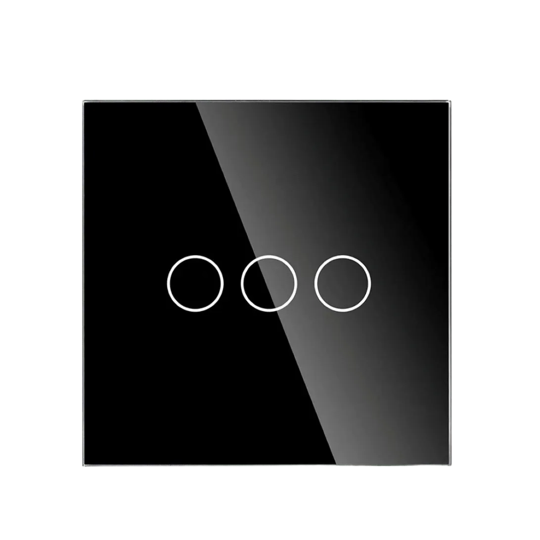 3 Gang Smart Wi-Fi Touch Switch with Neutral (Black) VIV-TW-6WF301N-WT