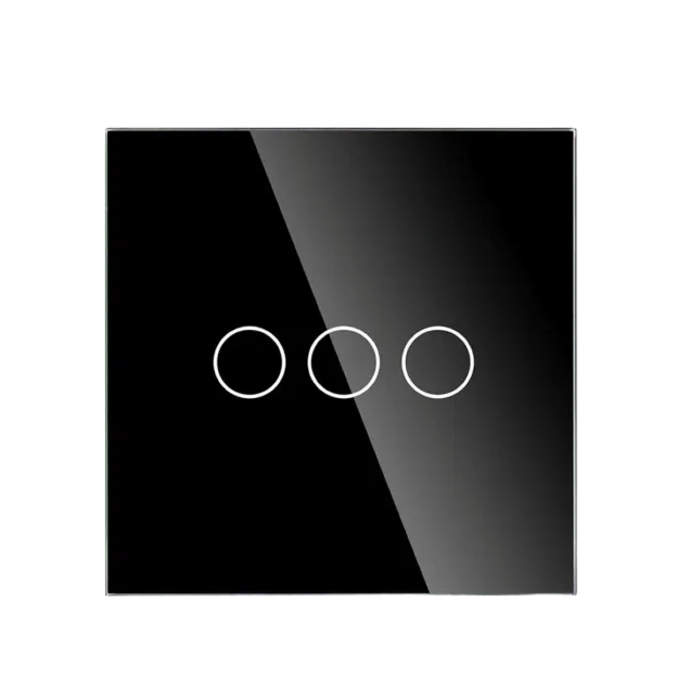 3 Gang Smart Wi-Fi Touch Switch with Neutral (Black) VIV-TW-6WF301N-WT