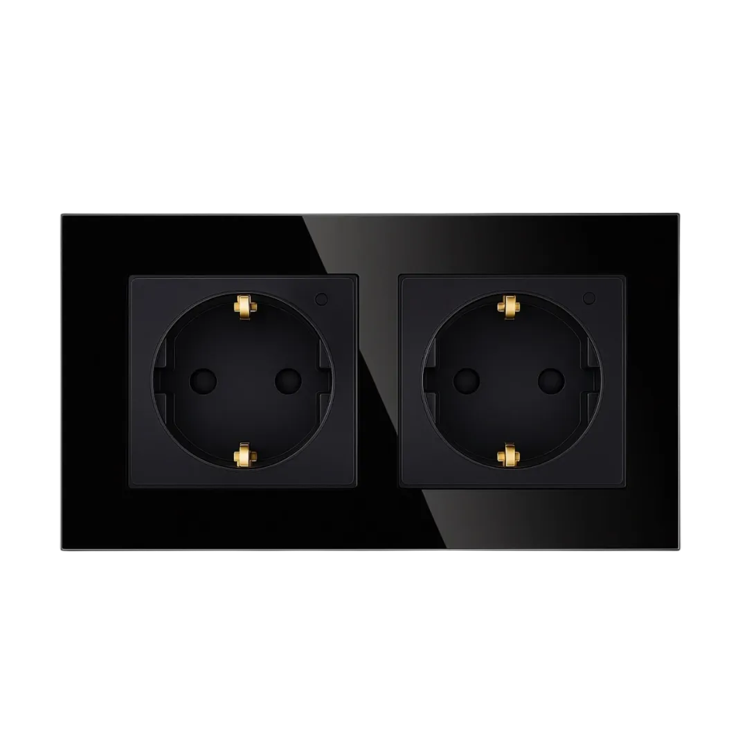 Wi-Fi EU Type F Double Socket 16A (Black) VIV-TW-WF2F-WT