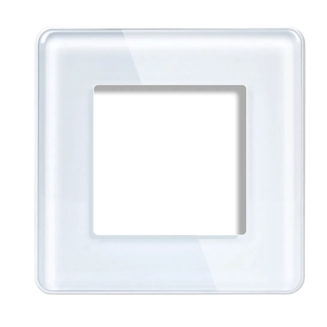 Single Frame Glass Panel with Metal Bracket (White) VIV-TW-G86.1F-WT