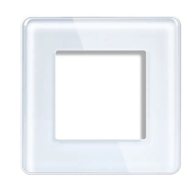 Single Frame Glass Panel with Metal Bracket (White) VIV-TW-G86.1F-WT