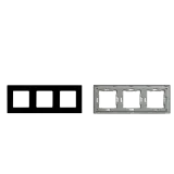 Triple Frame Glass Panel with Metal Bracket (Black) VIV-TW-G228.3F-WT 1