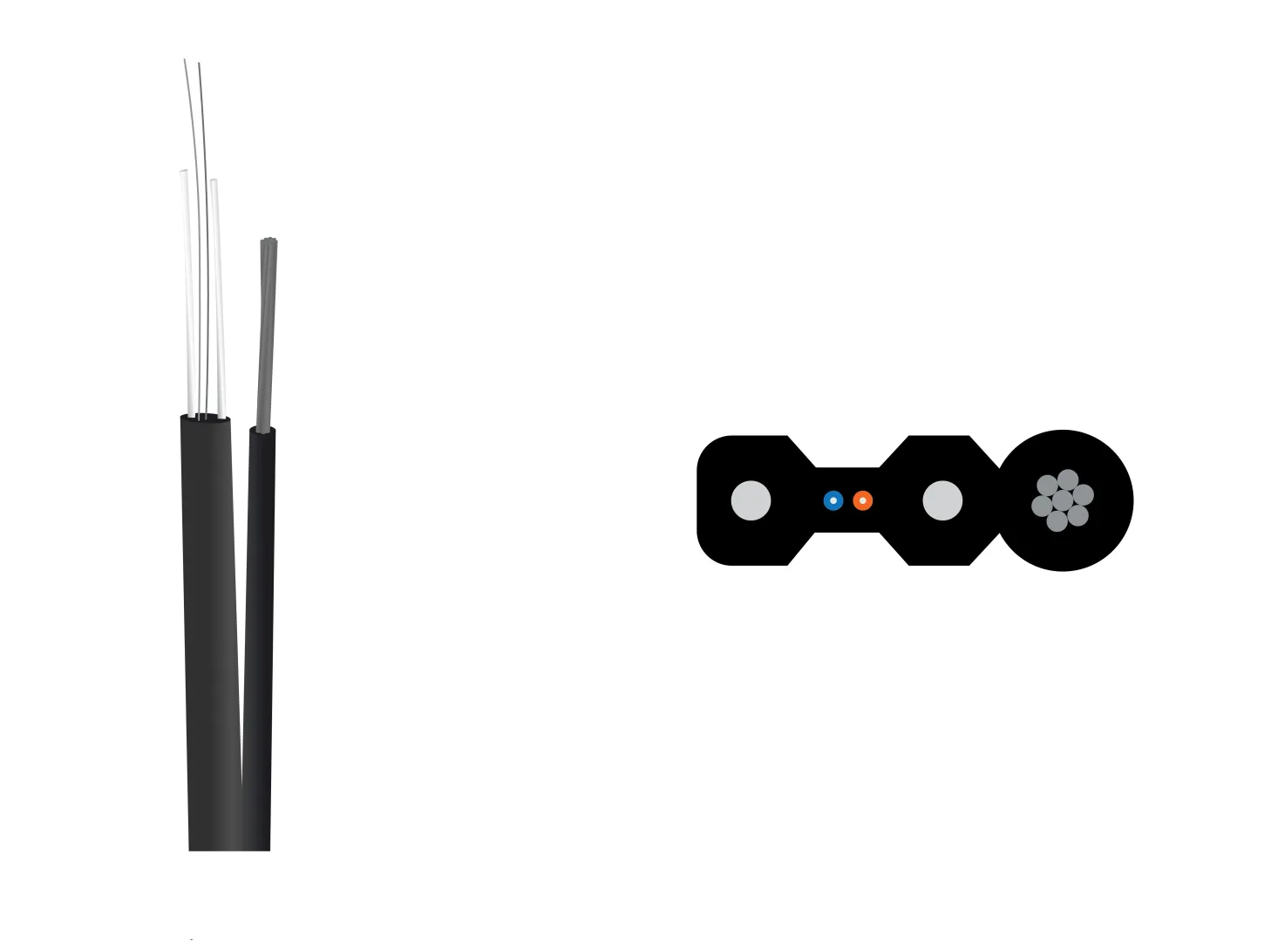 OptoWire-AM-L-FL-2FO-1KN Drop Outdoor FLat optical cable