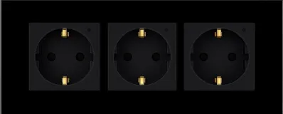 Wi-Fi EU Type F Triple Socket 16A (Black) VIV-TW-WF3F-WT 2