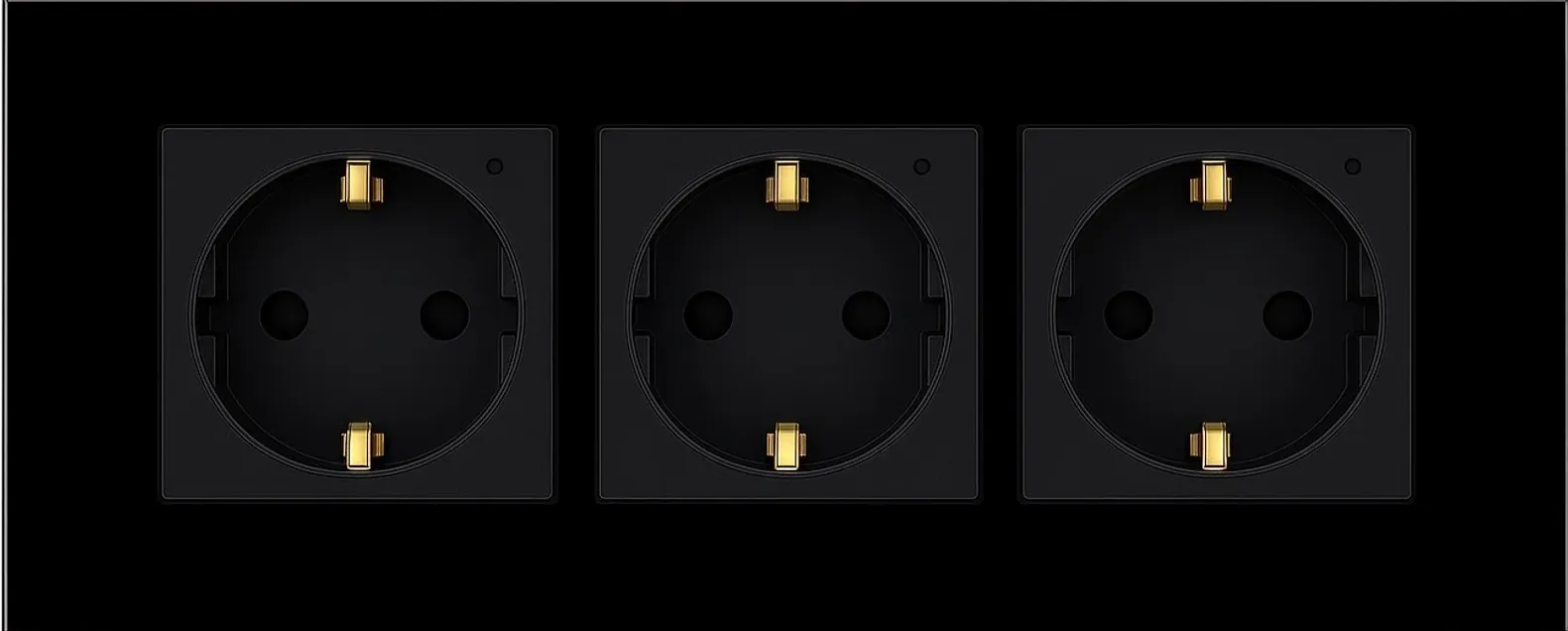 Wi-Fi EU Type F Triple Socket 16A (Black) VIV-TW-WF3F-WT