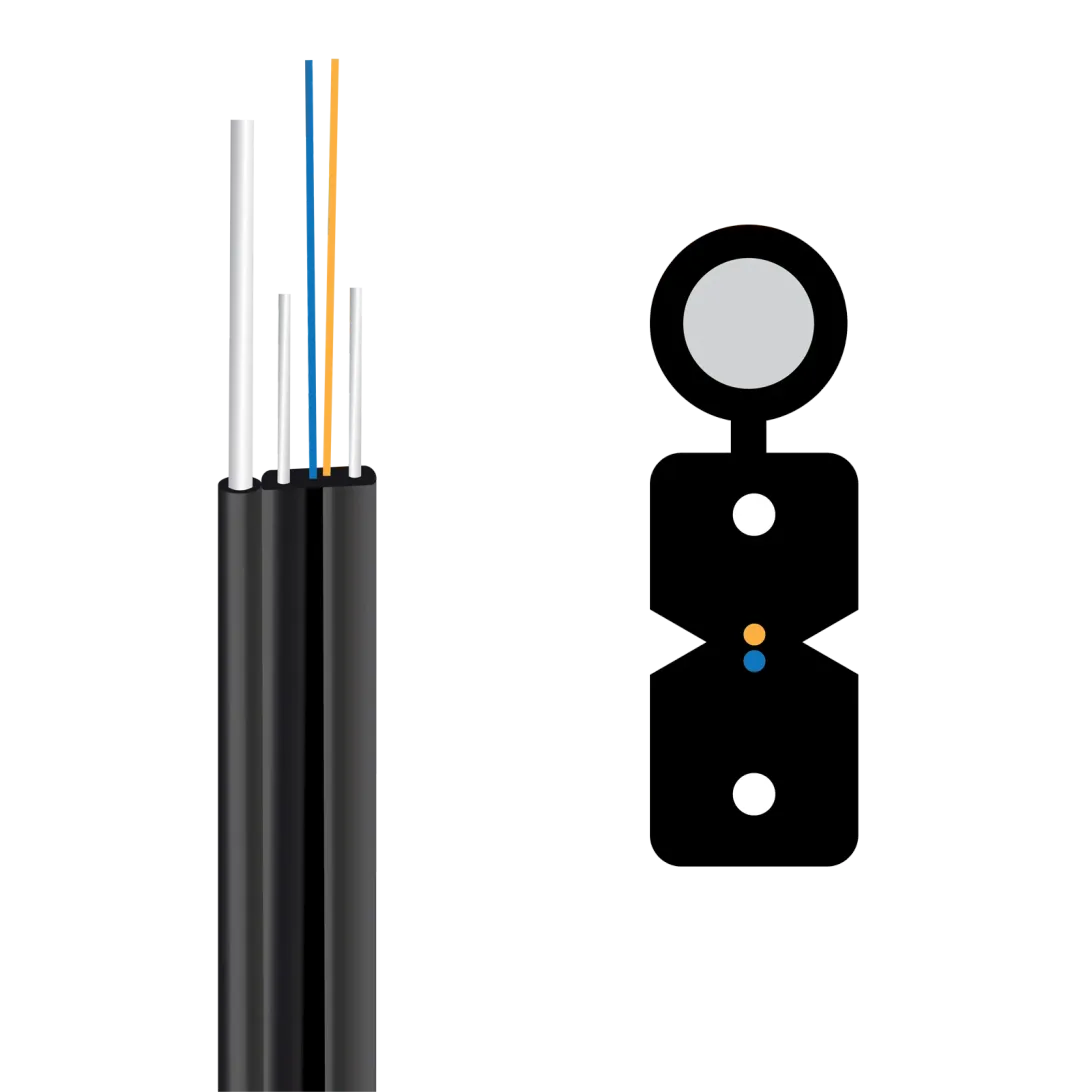 OptoWire-AM-L-FL(D)-2FO-0.6KN Drop Outdoor Flat optical cable