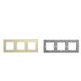 Triple Frame Glass Panel with Metal Bracket (Black) VIV-TW-G228.3F-WT 2