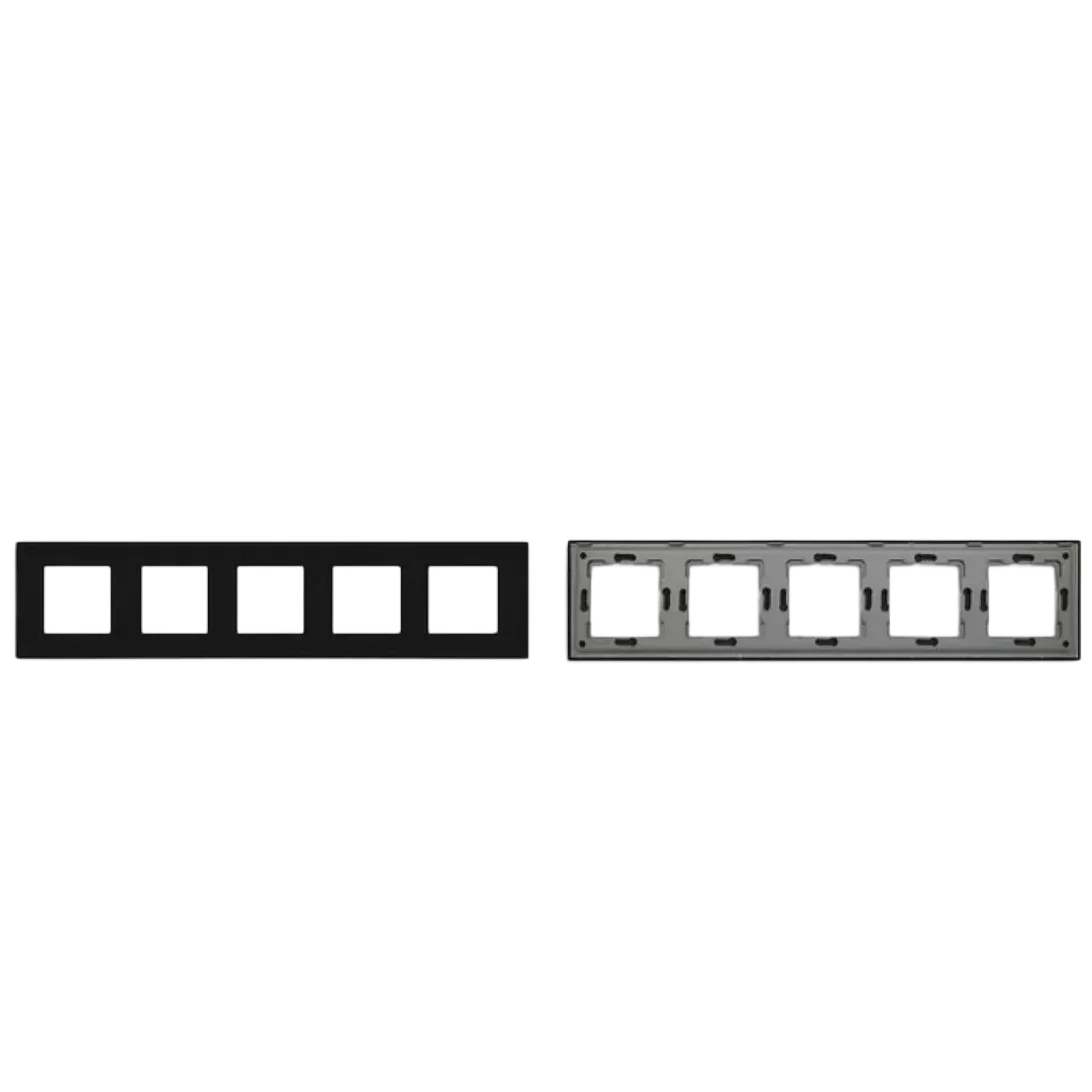 Quintuple Frame Glass Panel with Metal Bracket (White) VIV-TW-G370.5F-WT