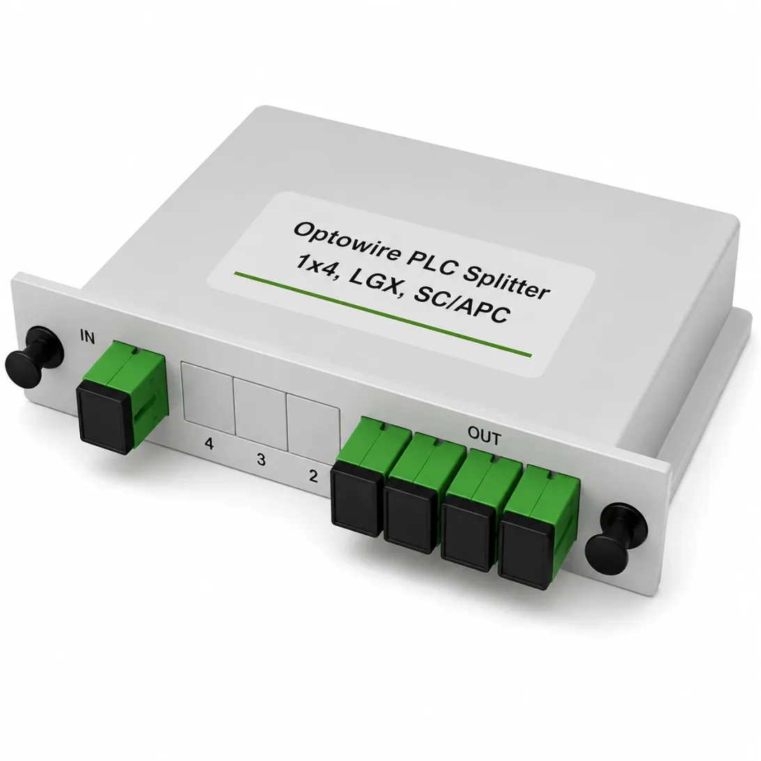 Optowire PLC Splitter 1x4, LGX, SC/APC