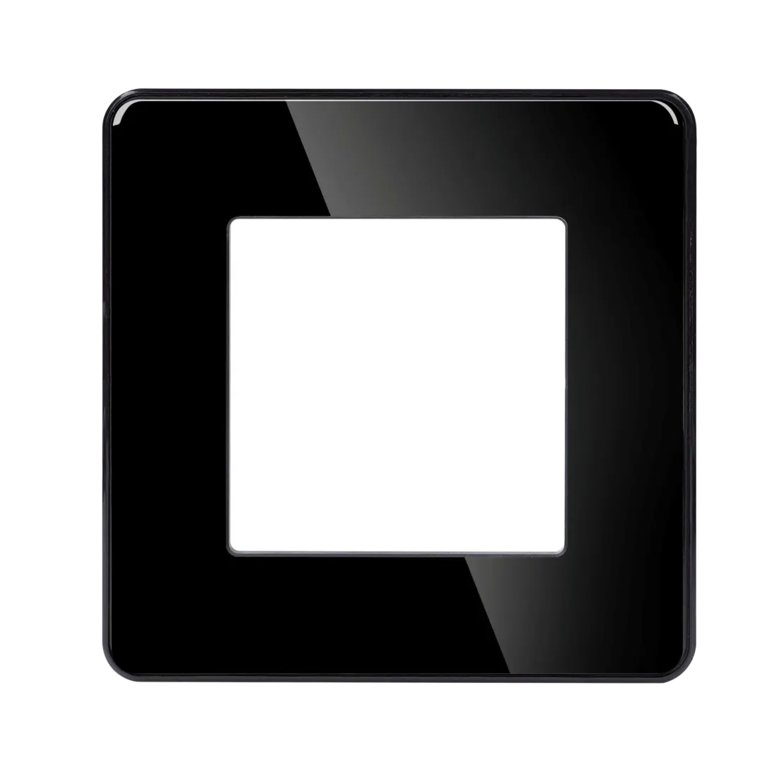 Single Frame Glass Panel with Metal Bracket (Black) VIV-TW-G86.1F-WT