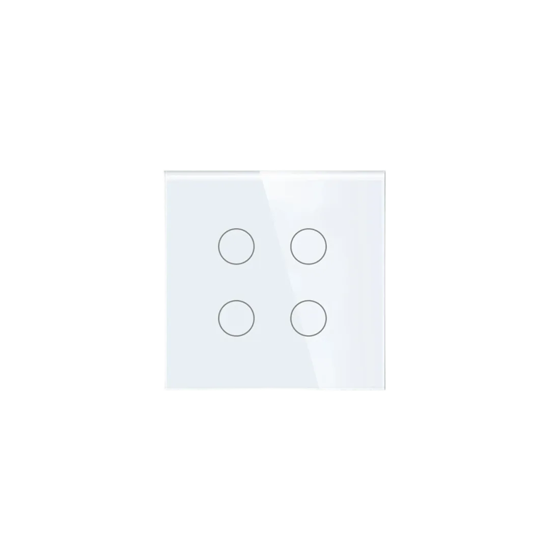 4 Gang Smart Wi-Fi Touch Switch with Neutral (White) VIV-TW-6WF401N-WT