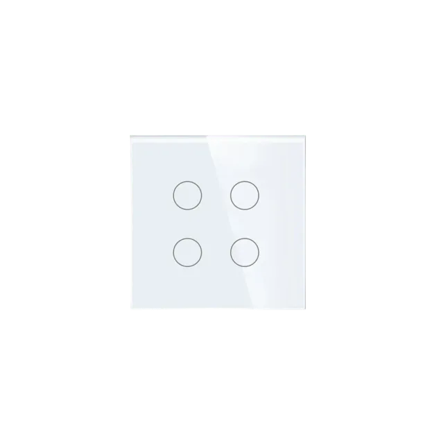 4 Gang Smart Wi-Fi Touch Switch with Neutral (White) VIV-TW-6WF401N-WT