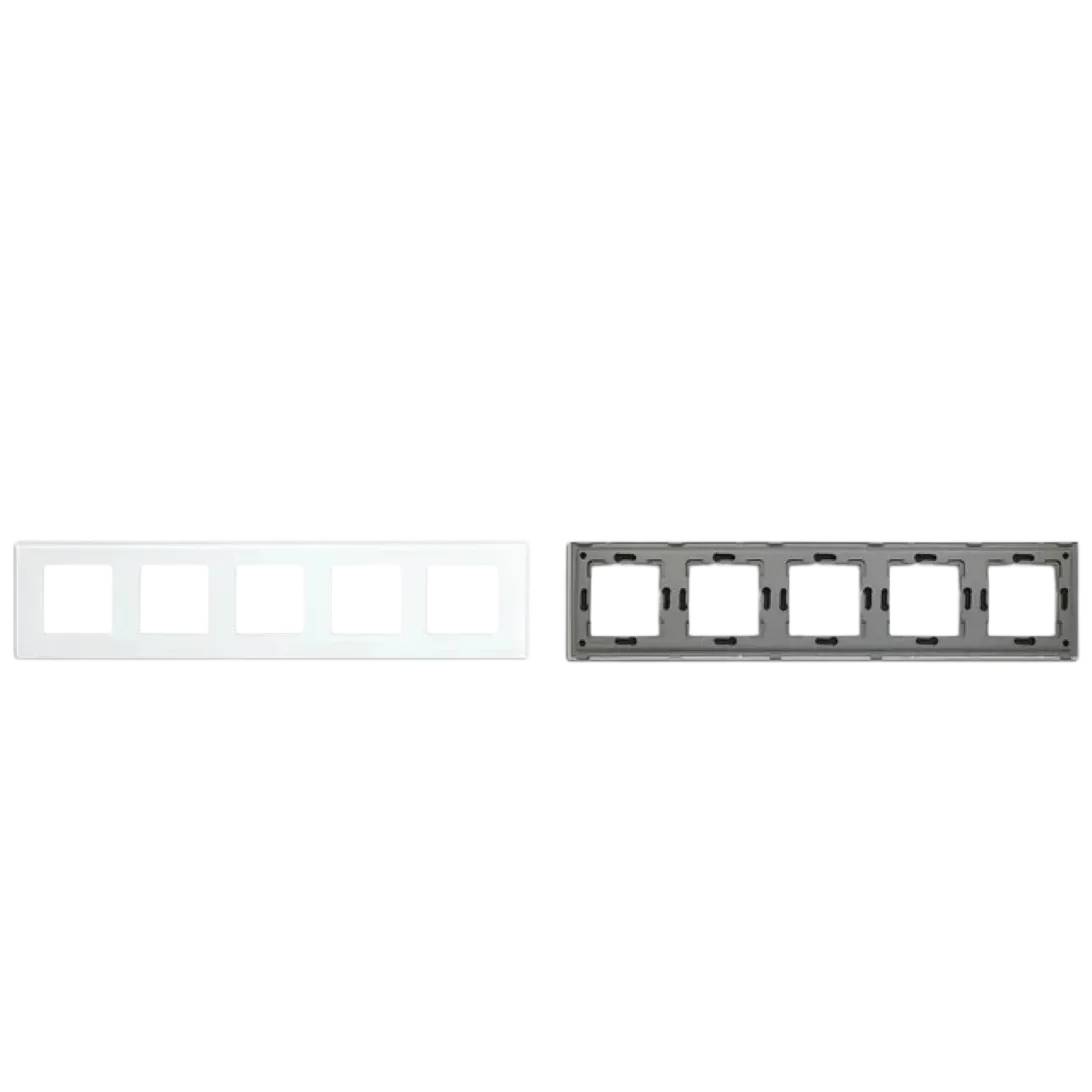 Quintuple Frame Glass Panel with Metal Bracket (Black) VIV-TW-G370.5F-WT