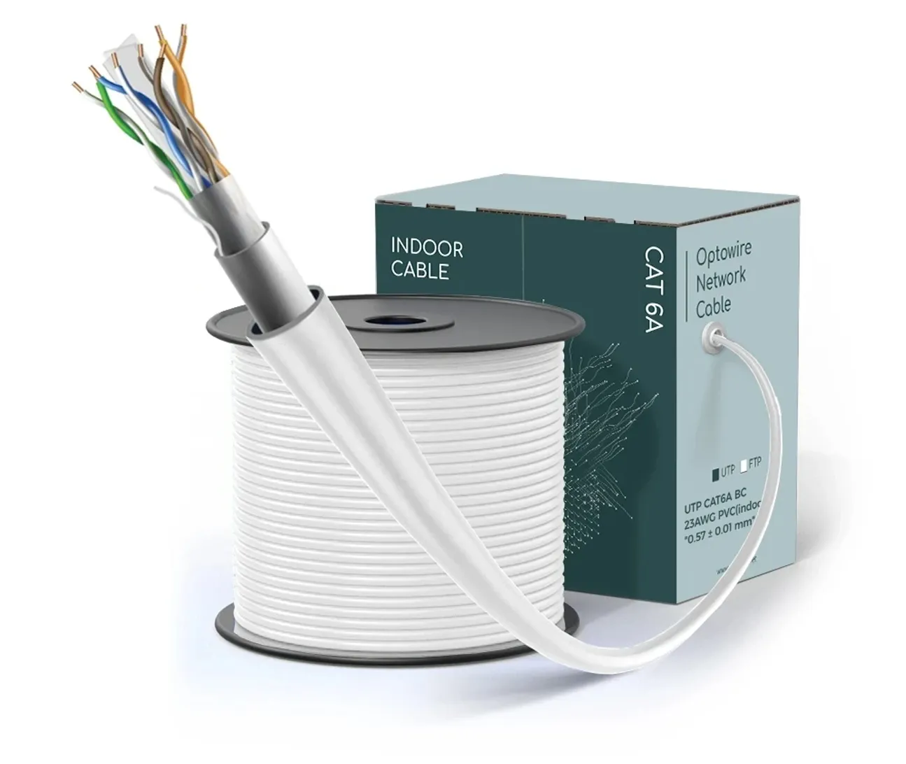 Optowire U/FTP CAT6a, Indoor, 100% Copper PVC, 0.57
