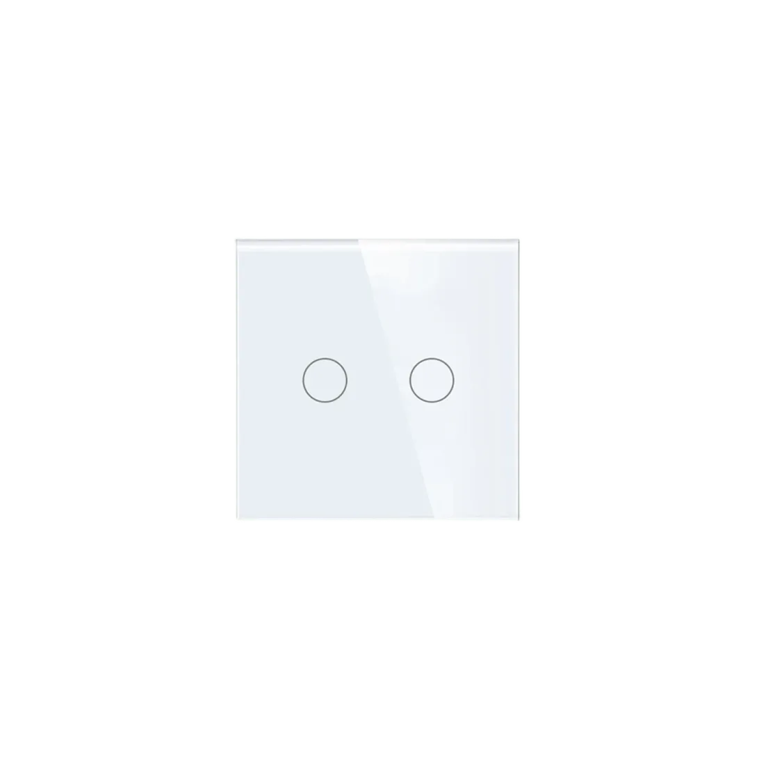 2 Gang Smart Wi-Fi Touch Switch with Neutral (White) VIV-TW-6WF201N-WT