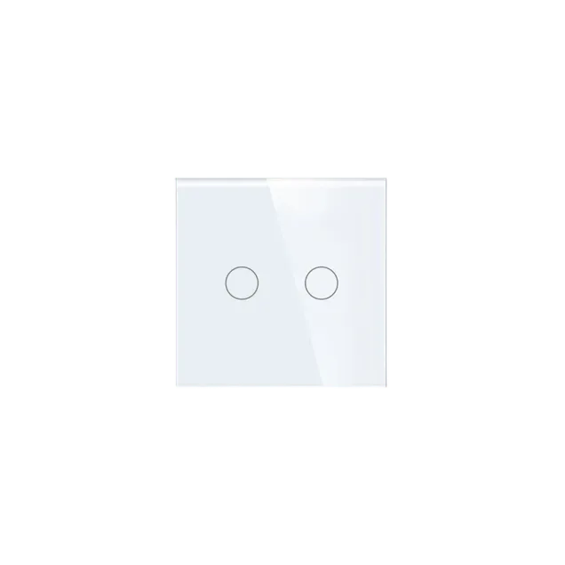 2 Gang Smart Wi-Fi Touch Switch with Neutral (White) VIV-TW-6WF201N-WT