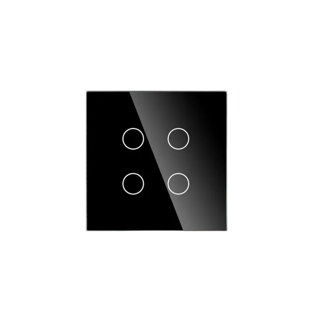 4 Gang Smart Wi-Fi Touch Switch with Neutral (Black) VIV-TW-6WF401N-WT