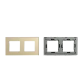 Double Frame Glass Panel with Metal Bracket (Black) VIV-TW-G157.2F-WT 3
